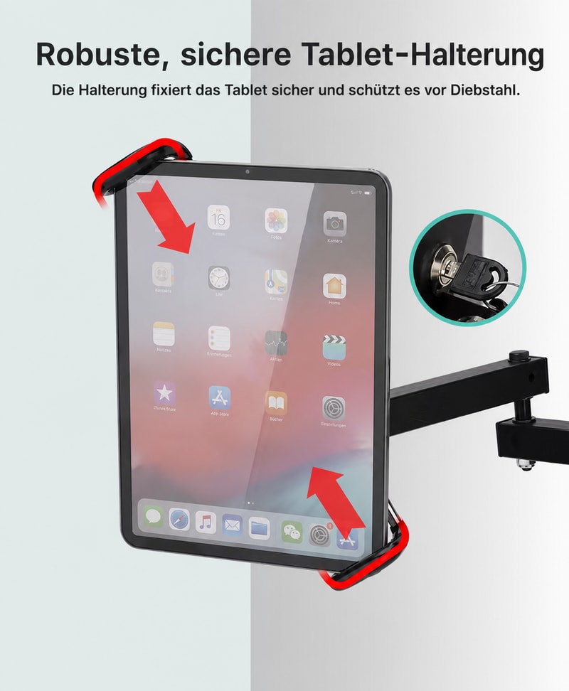 Tablet-Wandhalterung 7–12 Zoll, Detailansicht 3