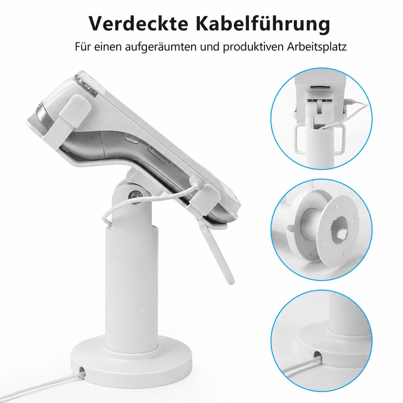 Verstellbarer POS-Mastständer für PAX A920 Pro, Kabelführungsansicht 1