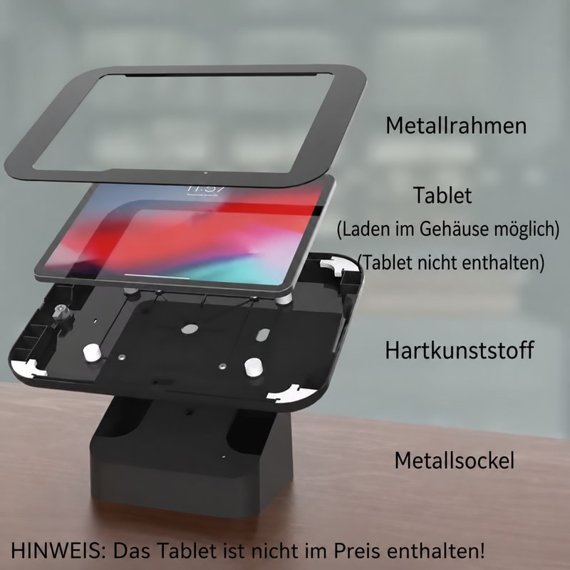 Tablet-POS-Thekenständer 10–11 Zoll, Konstruktionsansicht 1