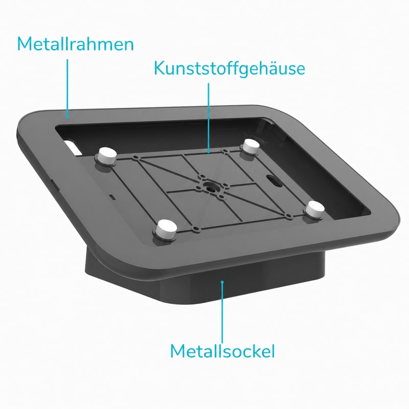 Abschließbare iPad-Theken-/Wandhalterung 9,7–11 Zoll, Konstruktionsansicht 1