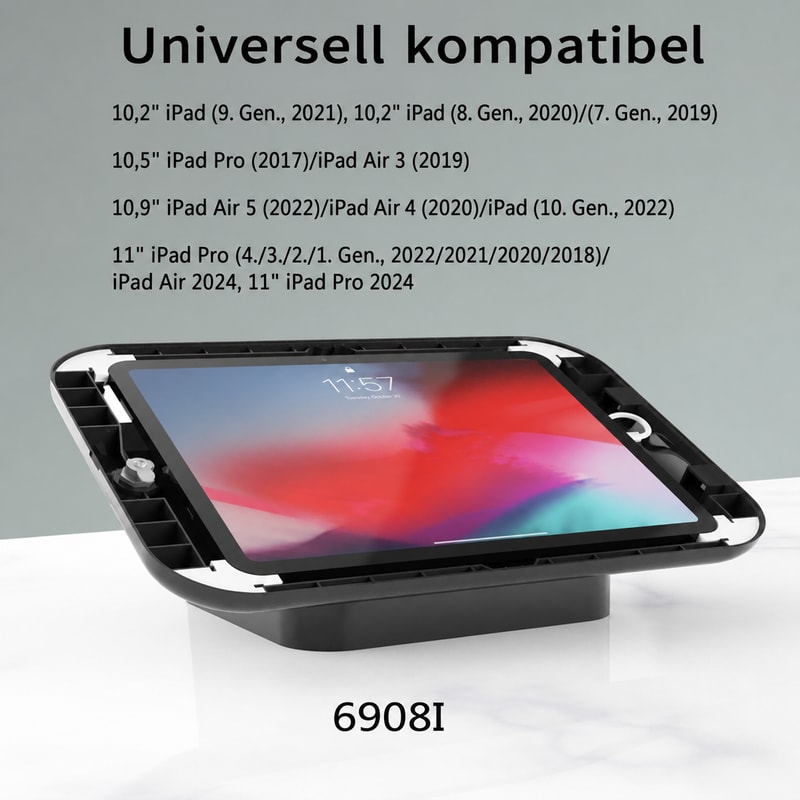 Abschließbare iPad-Theken-/Wandhalterung 9,7–11 Zoll, Kompatibilitätsansicht 1