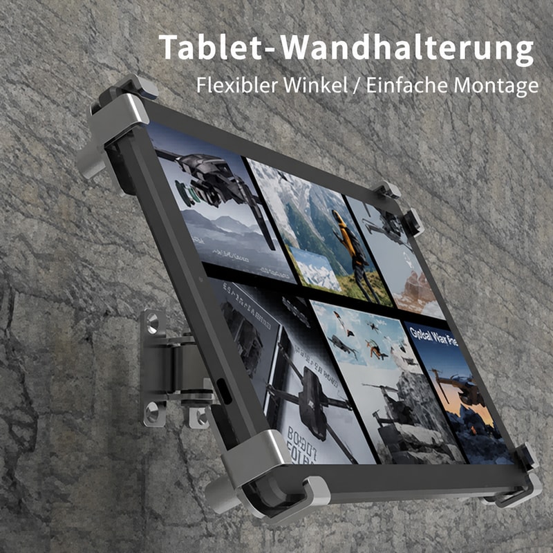 Verstellbare Tablet-Wandhalterung 10–13 Zoll, Anwendungsansicht 1
