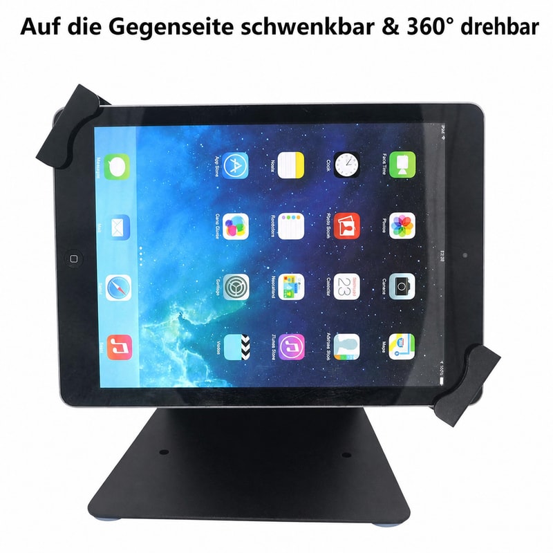 Abschließbarer L-förmiger Tablet-Ständer mit 360°-Drehung, Bewegungsansicht 1