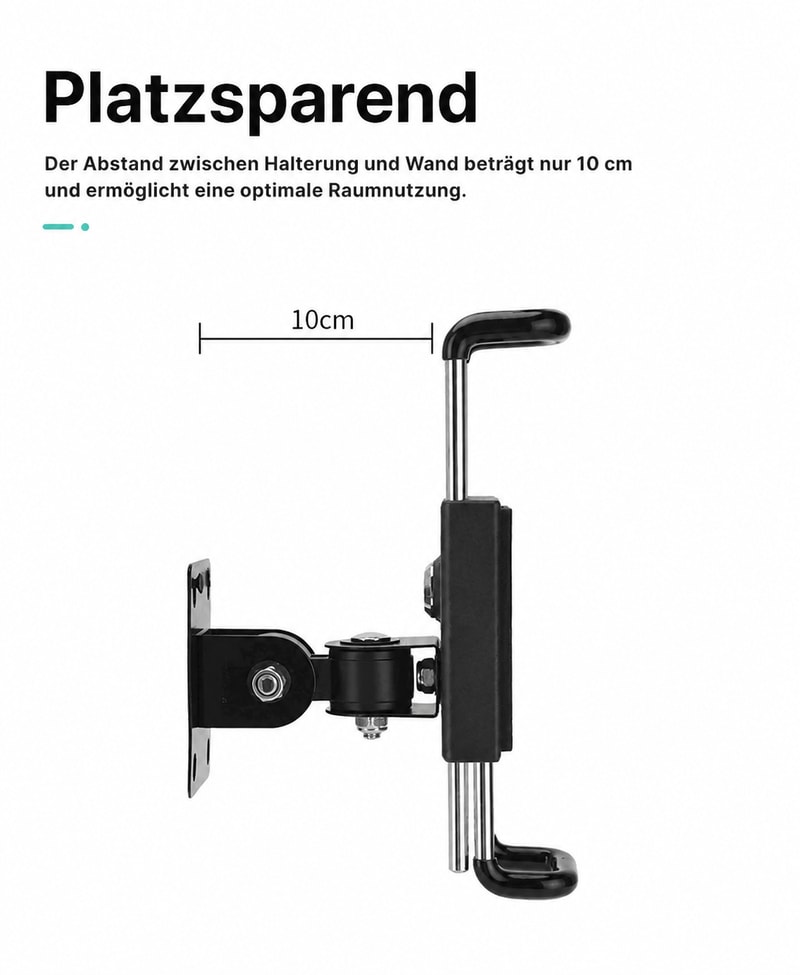 Tablet-Wandhalter 7–12 Zoll, Maßansicht 1
