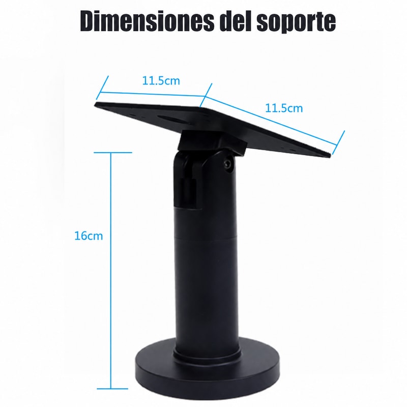 Soporte de pantalla POS VESA ajustable, vista de dimensiones 1