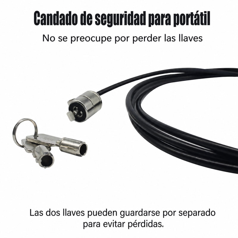 Cable antirrobo con llave para portátil, 4 mm, vista de seguridad 1