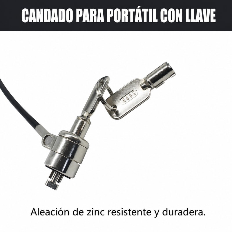 Cable antirrobo con llave para portátil, 4 mm, vista de construcción 1
