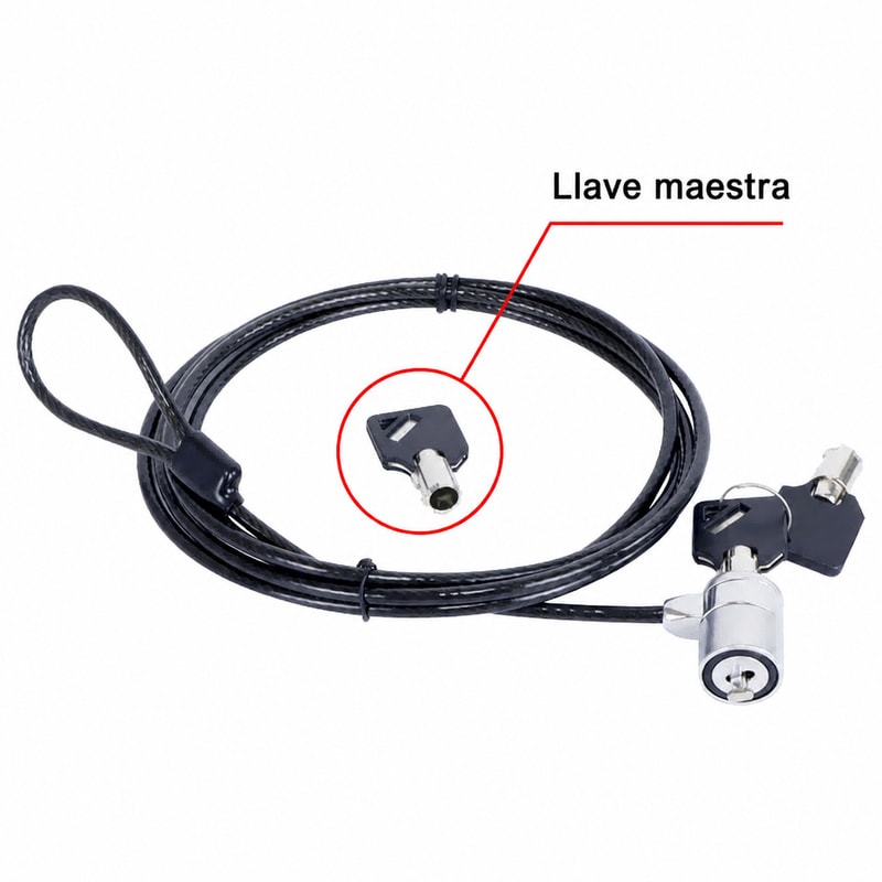 Cable antirrobo para portátil con llave maestra, vista de seguridad 1