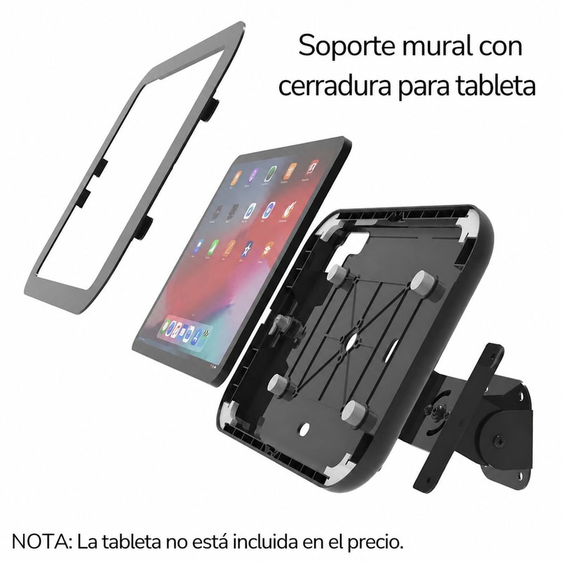 Soporte para tableta con cerradura para mostrador y pared, vista de construcción 1