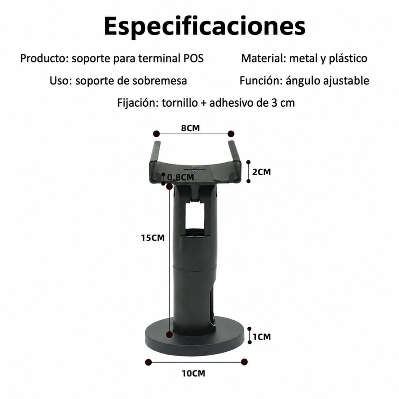 Soporte para terminal POS Kozen P5 / PAX A77, vista de dimensiones 1
