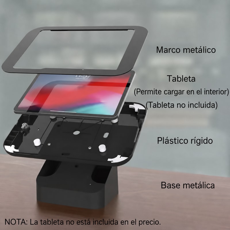 Soporte POS de mostrador para tablet de 10–11 pulgadas, vista de construcción 1