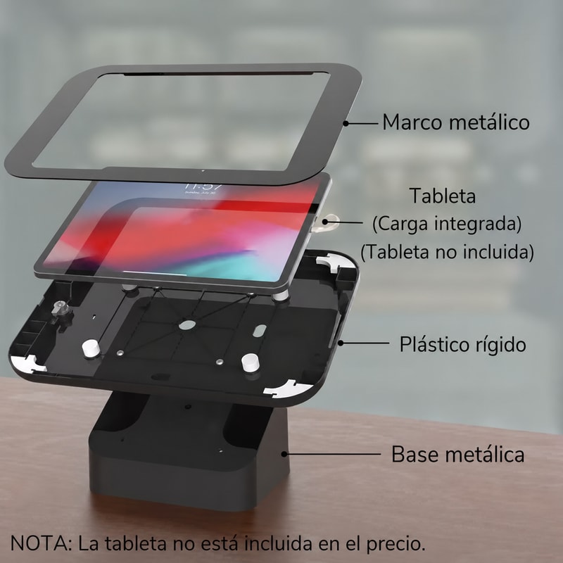 Soporte iPad con cerradura 9,7–11 pulgadas, vista de construcción 2