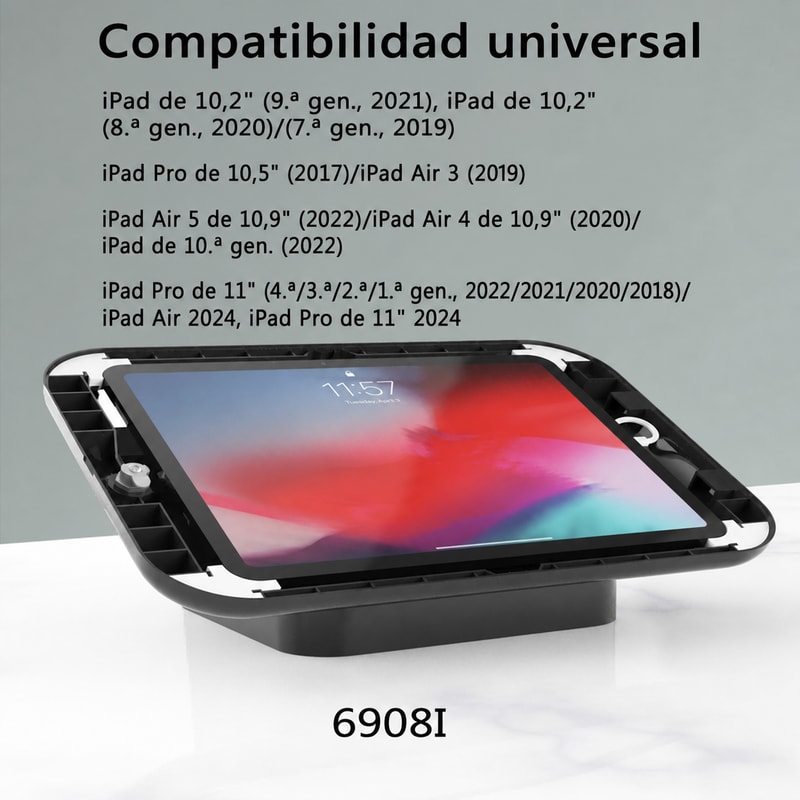 Soporte iPad con cerradura 9,7–11 pulgadas, vista de compatibilidad 1