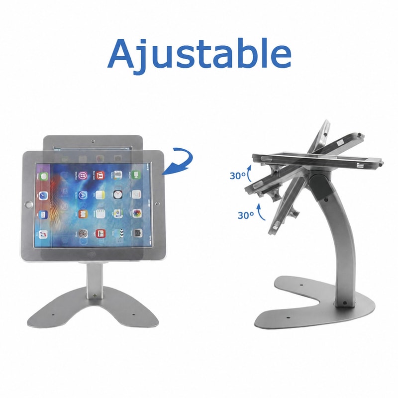 Soporte expositor con cerradura para tablet de 9,7 pulgadas, vista del movimiento 3