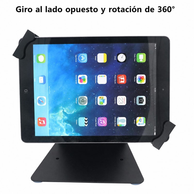 Soporte para tablet en L con cerradura y giro de 360°, vista del movimiento 1