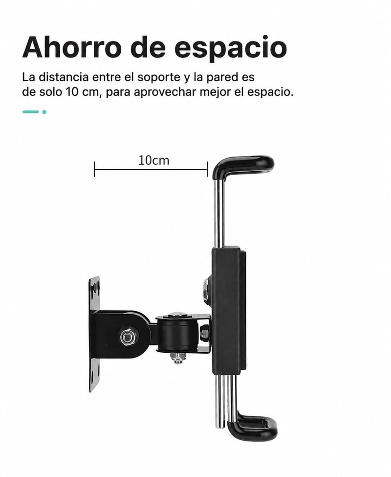 Portatablet mural de 7–12 pulgadas, vista de dimensiones 1