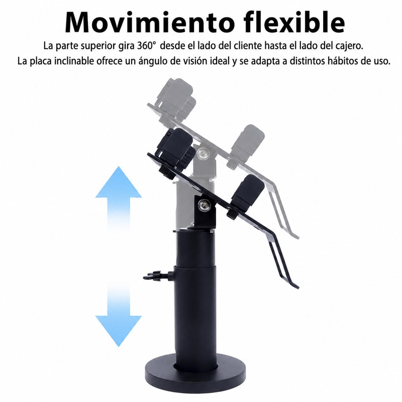 Soporte POS universal de altura ajustable con asa, vista del movimiento 2