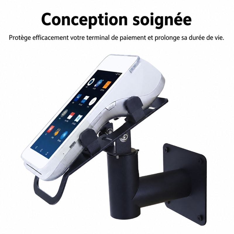 Support mural pour terminal de paiement POS rotatif à 360°, vue du réglage 1