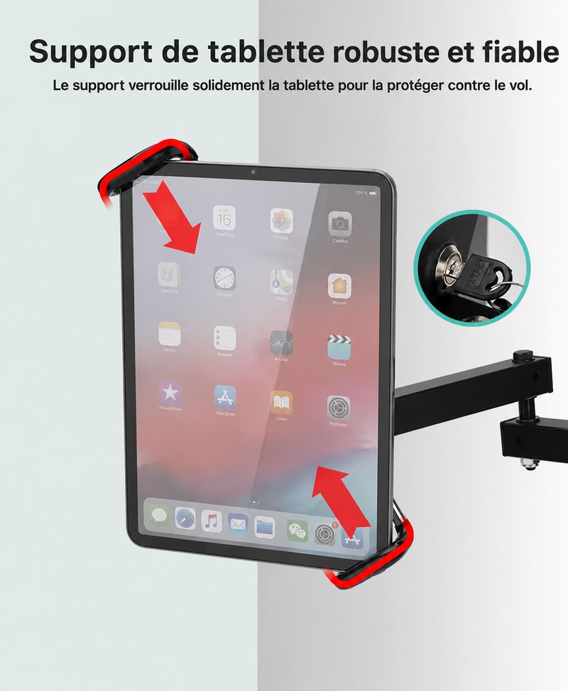 Support mural pour tablette 7–12 pouces, vue détaillée 3