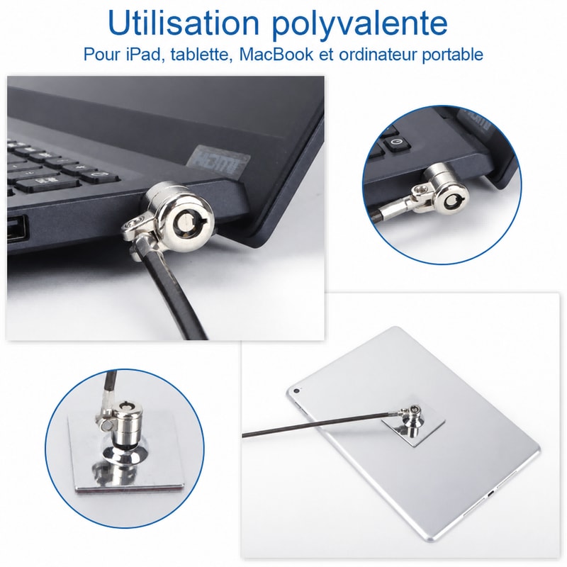 Câble antivol NanoSaver à double tête pour Lenovo, vue de la compatibilité 2