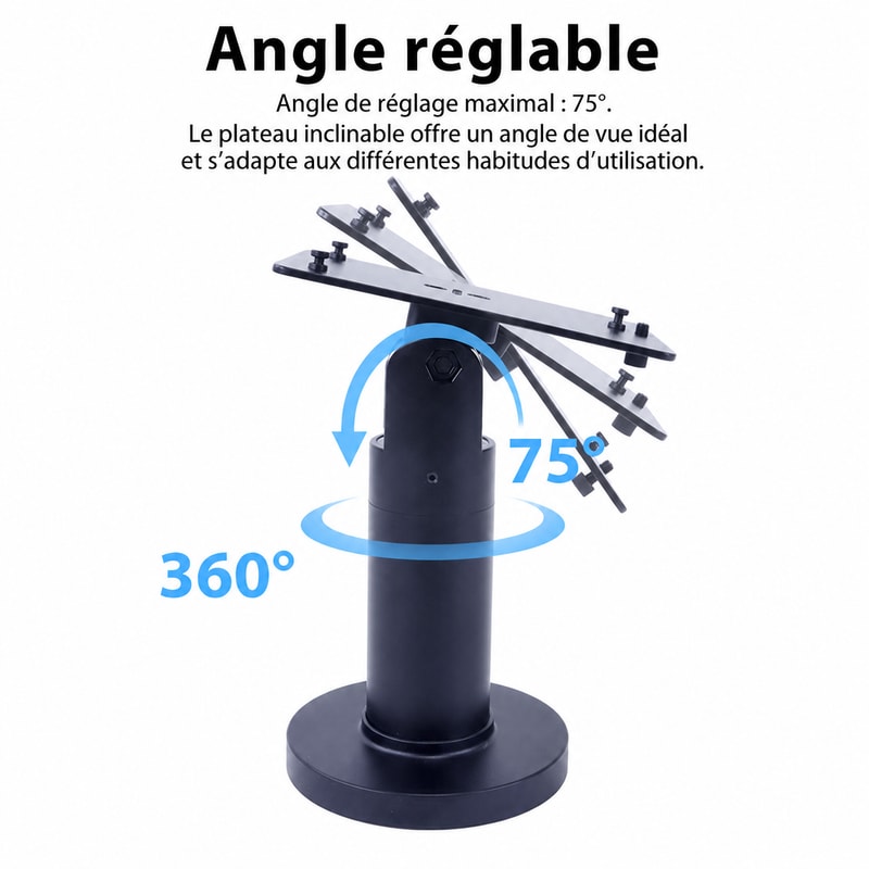 Support POS antivol pour PAX A30, vue du mouvement 1