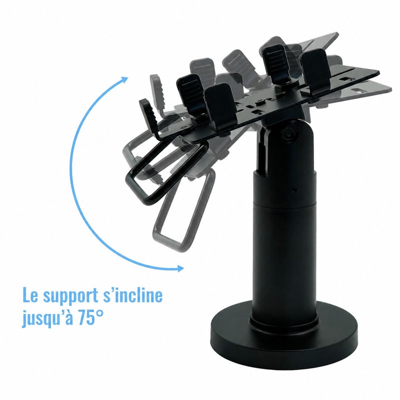 Support POS sur mât, vue du mouvement 1