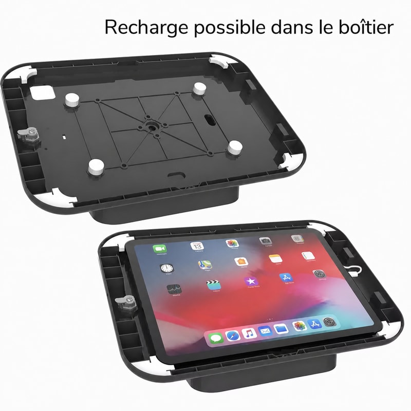 Support POS de comptoir pour tablette 10–11 pouces, vue du câblage 1