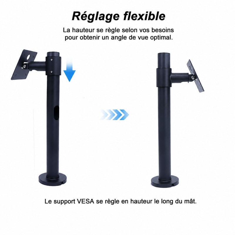 Support de bureau VESA 75/100 à grande base, vue détaillée 4