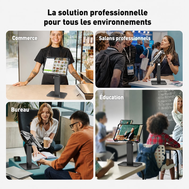 Support de tablette de bureau réglable en hauteur, vue d’application 1