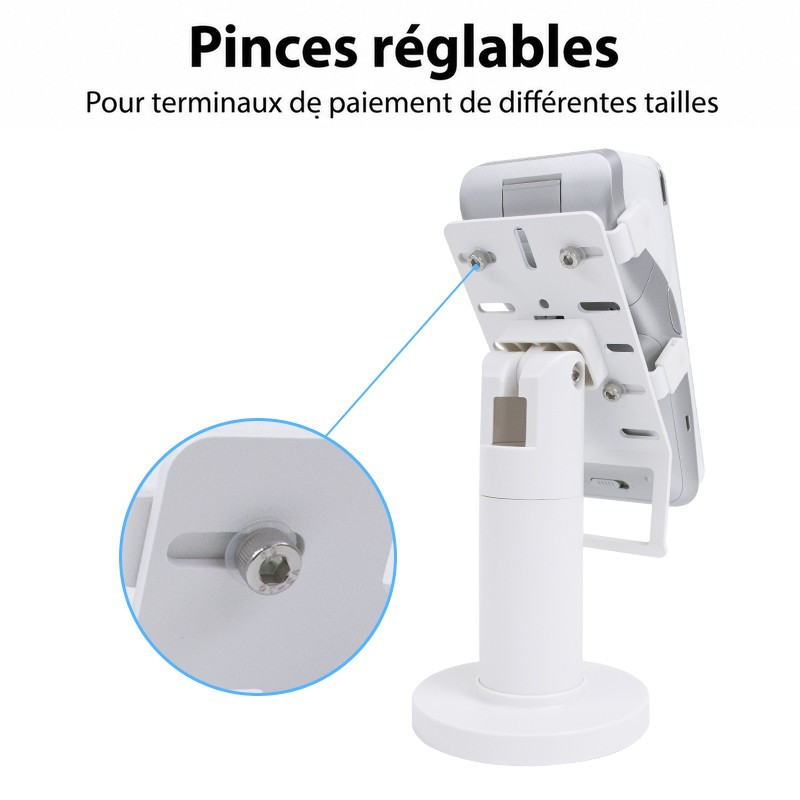 Support pivotant blanc amovible pour terminal POS, vue détaillée 2