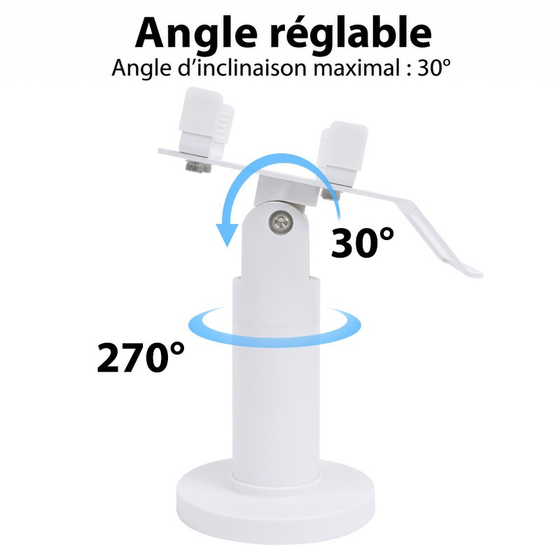 Support pivotant blanc amovible pour terminal POS, vue détaillée 1