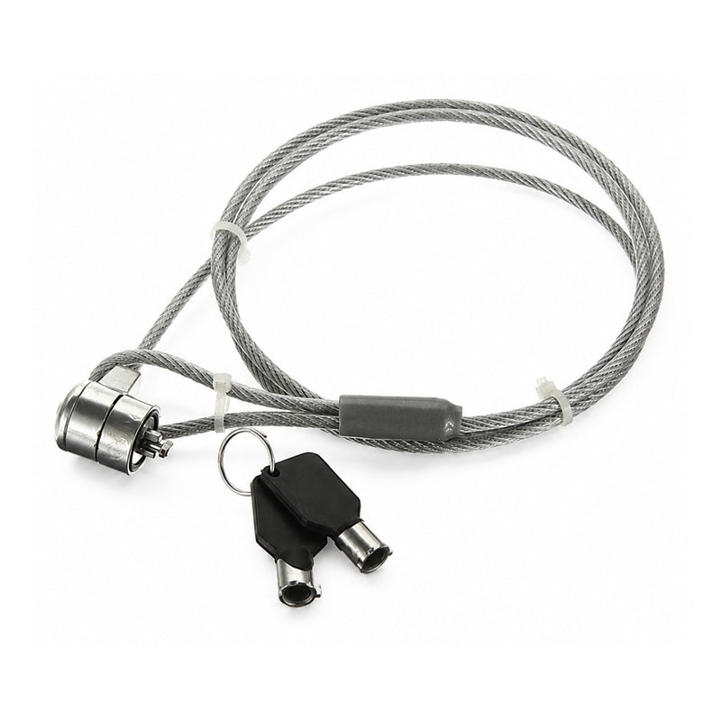 1.1 m Silver Keyed Laptop Security Cable, feature view 2