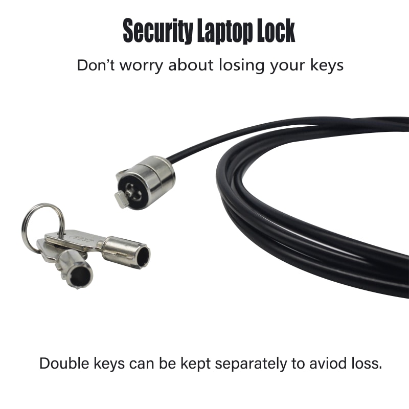 4 mm Keyed Laptop Security Cable, security view 1
