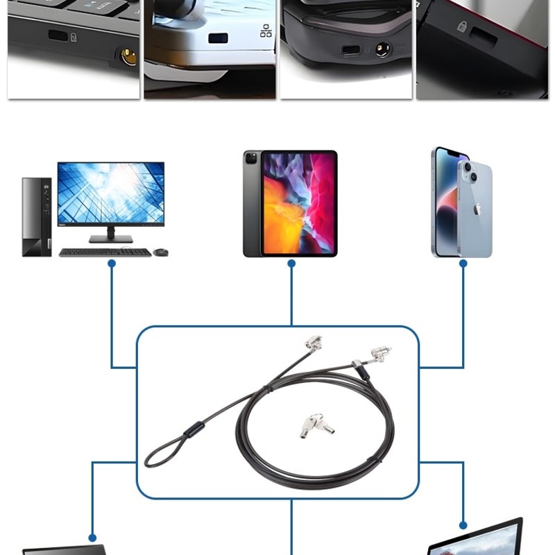 Twin-Head NanoSaver Cable Lock for Lenovo, compatibility view 1