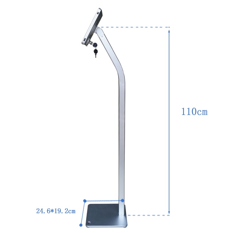 Security Tablet Floor Stand for 9.7-Inch iPad, dimensions view 1