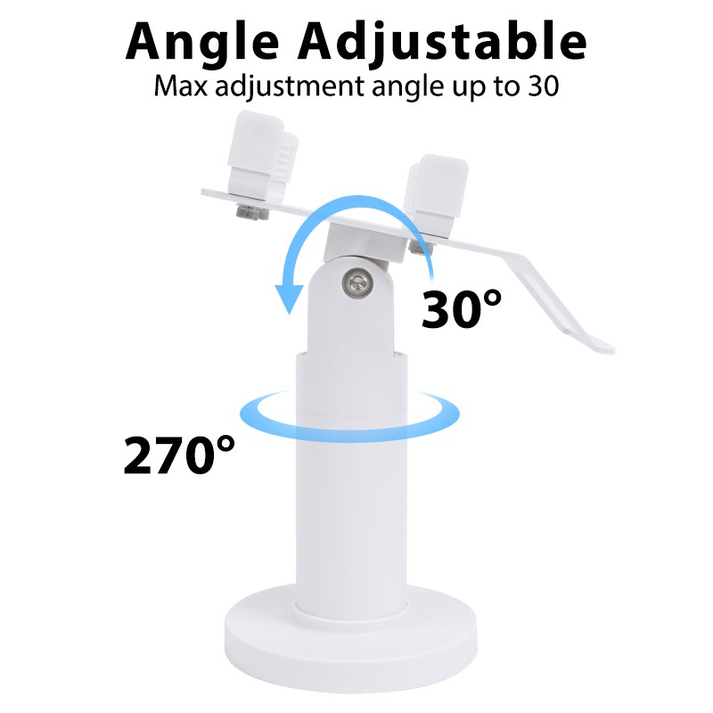 White Detachable Swivel POS Terminal Stand, feature view 1